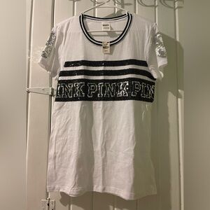 VS. PINK bling short sleeve tee-medium NWT